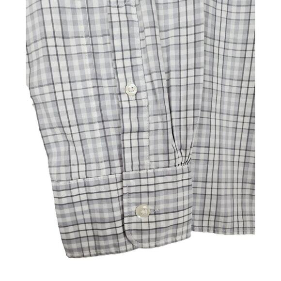 The Men's Store Classic-Fit Stretch Cotton Button-Down Grey Plaid Large NWT - Picture 4 of 4